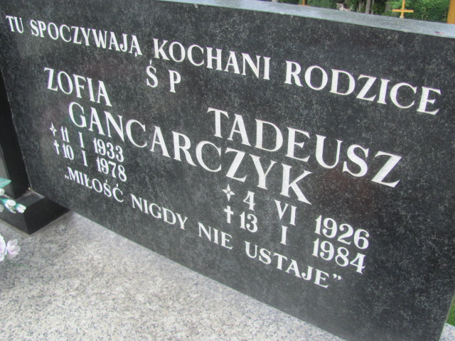 Zofia Gancarczyk 1933 Polanica Zdrój - Grobonet - Wyszukiwarka osób pochowanych